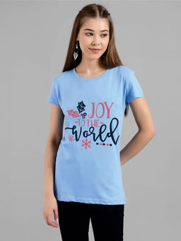 KOTTY - Women's Round Neck Printed Cotton T-Shirt