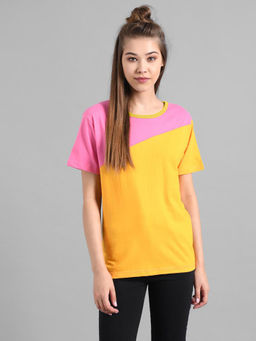 KOTTY - Women's Round Neck Printed Cotton T-Shirt