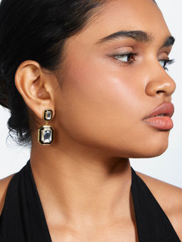 Isharya - Bougie Octagon Drop Earrings in 18Kt Gold Plated