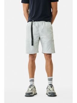 Snitch - Off White Textured Regular Casual Shorts for Men