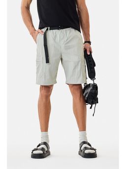 Snitch - Grey Textured Regular Casual Shorts for Men