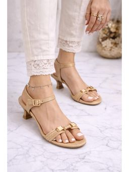 SCENTRA - Womens Sandal Heels for Party - Beige