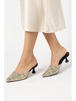 SCENTRA - Womens Mules Heels for Party - Gold