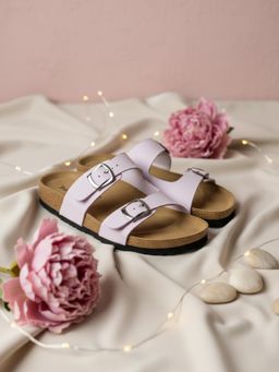 EZOK - Purple Synthetic Slip On With Buckle Sandals