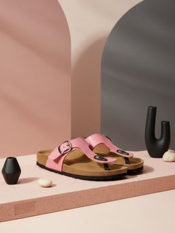 EZOK - Pink Synthetic Slip On With Buckle Sandals