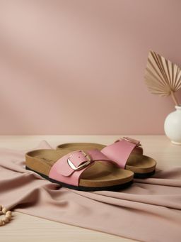 EZOK - Pink Synthetic Slip On With Buckle Sandals