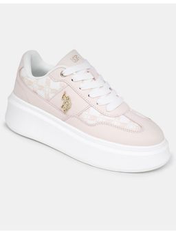 U.S. POLO ASSN. - Women Marlene 2.0 Monogram Lace Up Sneakers with Gold Hardware