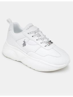 U.S. POLO ASSN. - Women Evienne Solid Round Toe Sneakers with Monogram Lace