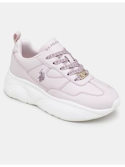 U.S. POLO ASSN. - Women Evienne Solid Round Toe Sneakers with Monogram Lace