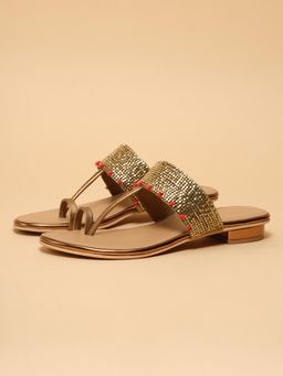ERIDANI - Women Ara Antique Embellished Toe Ring Sandal Heels