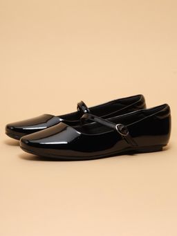 ERIDANI - Women Cady Black Elegant Closedtoe Strap Ballerina