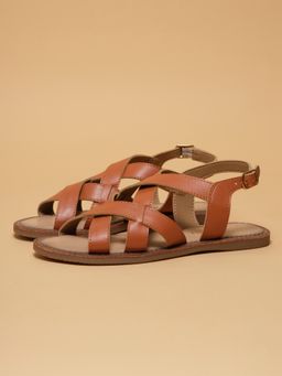 ERIDANI - Women Earleen Tan Strappy Sandal