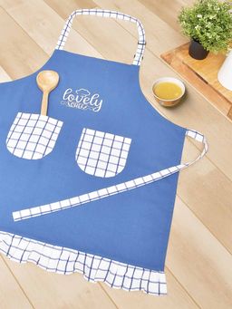 BLANC9 - Lovely Chef Blue Cotton Printed Apron