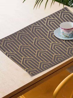 BLANC9 - Cotton Contemporary Braided Foil Printed Placemats (Pack of 8)