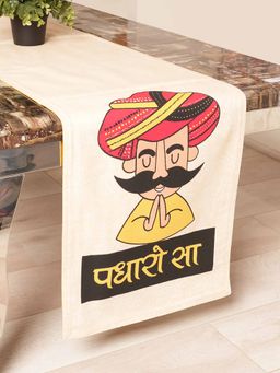 BLANC9 - Padharo Sa Cotton Printed 4-6 Seater Table Runner
