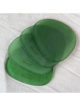 Muun Home - Green Frosted Glass Coasters (Pack of 4)