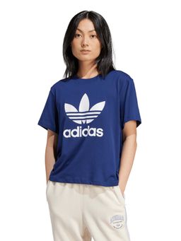 adidas Originals - Women Blue Loose Fit Printed Casual T-Shirt