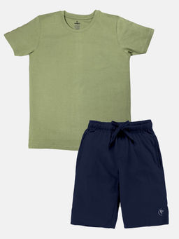 KiddoPanti - Boys Solid Half Sleeve Round Neck T-shirt & Shorts