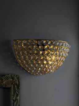 Homesake - Crystal Round Wall Sconce Lamp Gold