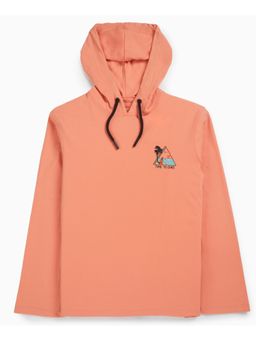 My Milestones - Peach Boys Regular Fit Full Sleeve Hooded Sweatshirt