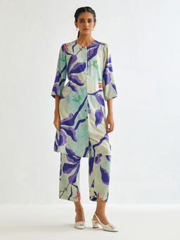 Ancestry - Front Buttoned Printed Kurta