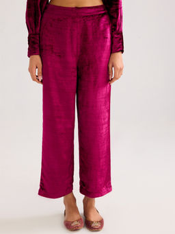 Ancestry - Masakkali Pink Velvet Straight Pant