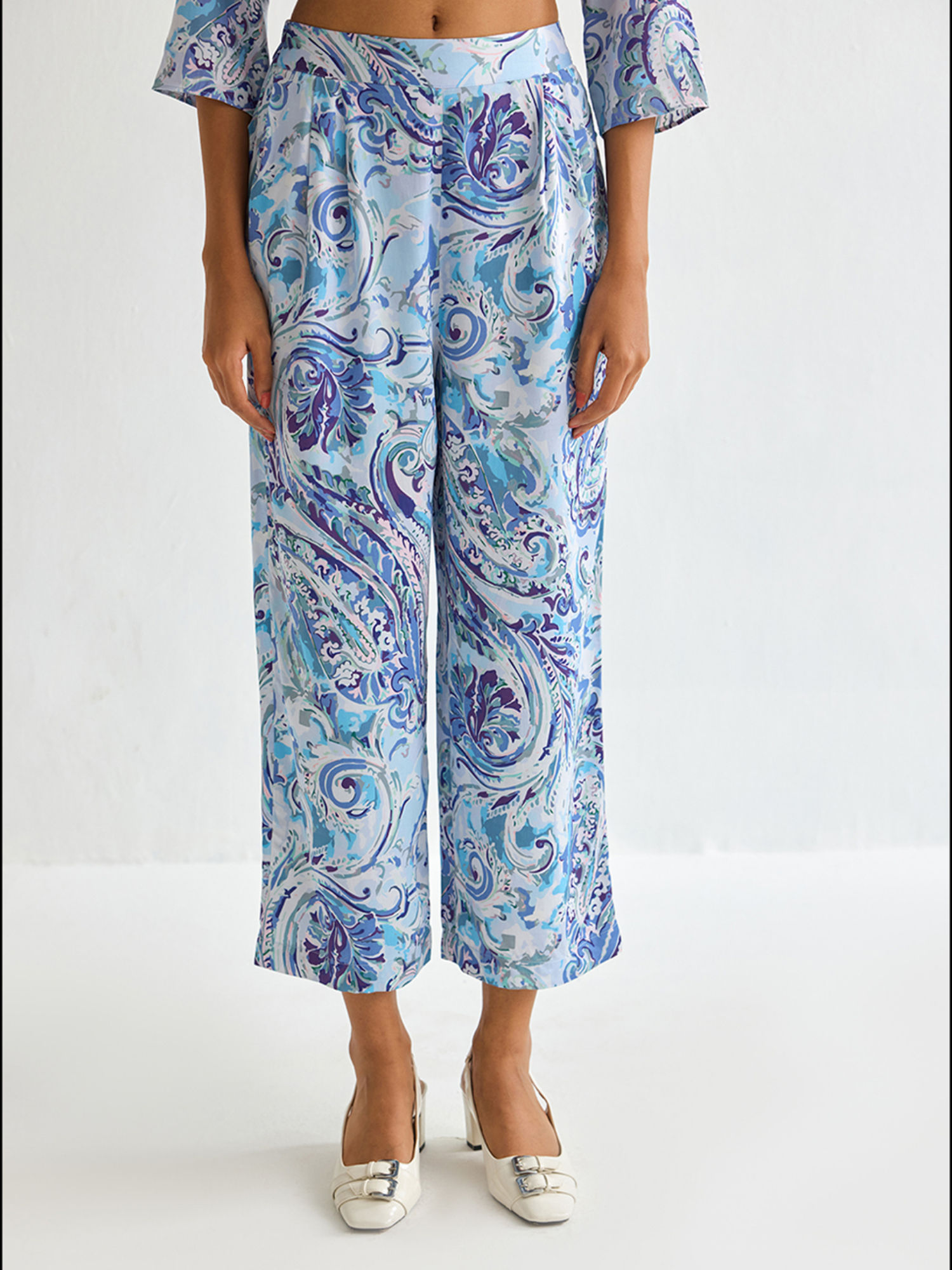 ancestry Modal Satin Paisley Printed Pant-picture-35