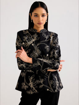 Ancestry - Black Embroidered Jacket
