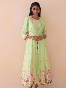 Ancestry - Pichwai Sage Green Jacket