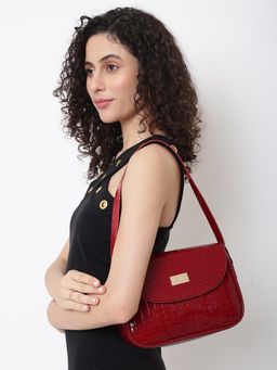 KLEIO - Croco Textured Vegan Leather Handbag For Women - Ladies