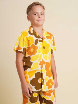 Jack & Jones Junior - Boys Printed Yellow Shirt
