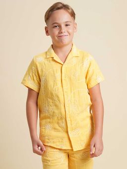 Jack & Jones Junior - Boys Embroidery Yellow Shirt