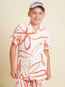 Jack & Jones Junior - Boys Printed White Shirt