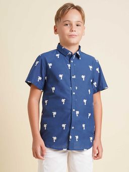 Jack & Jones Junior - Boys Embroidery Blue Shirt