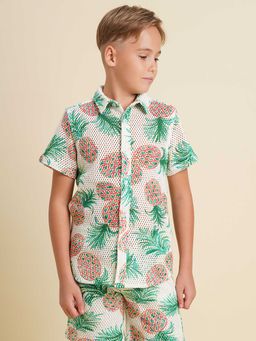 Jack & Jones Junior - Boys Printed White Shirt