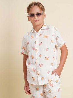 Jack & Jones Junior - Boys Printed White Shirt