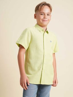 Jack & Jones Junior - Boys Solid Light Green Shirt