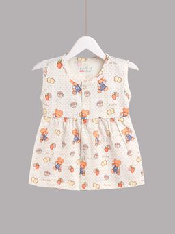 HELLCAT - Trendy Beige Baby Frock Dress for Girls 0-18M