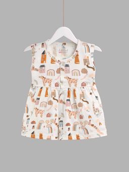 HELLCAT - Trendy Brown Baby Frock Dress for Girls Soft 0-18M