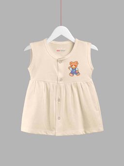 HELLCAT - Trendy Beige Baby Frock Dress for Girls Soft 0-18M