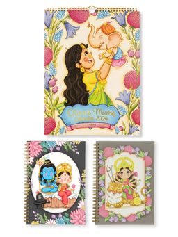 Happywagon - 2024 Divine Mums Wall Calendar With 2 Sketchbook Combo