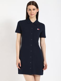Tommy Hilfiger - Navy Blue Solid Mini Dress