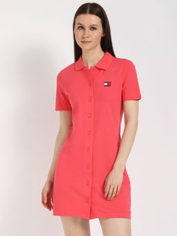 Tommy Hilfiger - Pink Solid Mini Dress