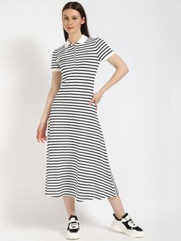 Tommy Hilfiger - White Stripes Midi Dress