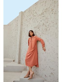 RENASCI - Peach Embellished/Sequined Celestial Midi Dress