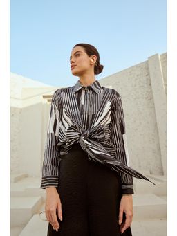 RENASCI - Black Printed Stria Shirt