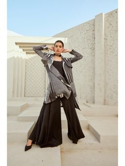 RENASCI - Black Printed Stria Overlay Jacket