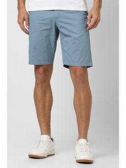 Van Heusen - Men Light Blue Solid Casual Shorts