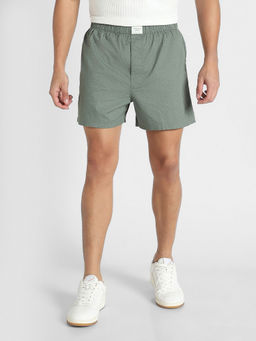 American Eagle - Men Olive Herringbone Stretch Boxer Short
