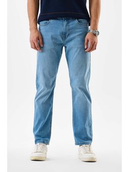 Snitch - Light Blue Solid Slim Casual Jeans